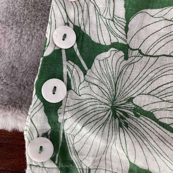 NWT Tahari linen green and white floral blouse size 1X - Picture 5 of 10
